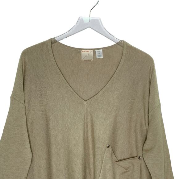 Kerisma L Womens Camel Tam Raven Sweater Front Pockets Boxy Dolman - Picture 4 of 9